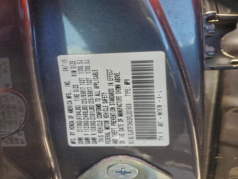 HONDA CROSSTOUR 2015 VIN 5J6TF3H50FL001809