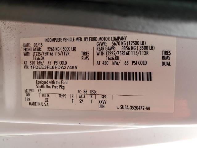 FORD ECONOLINE 2015 VIN 1FDEE3FL6FDA37495