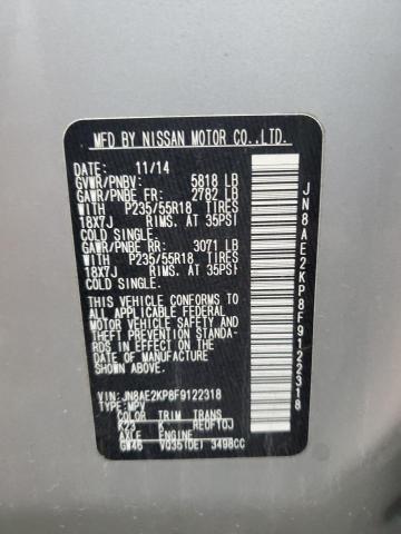 NISSAN QUEST 2015 VIN JN8AE2KP8F9122318