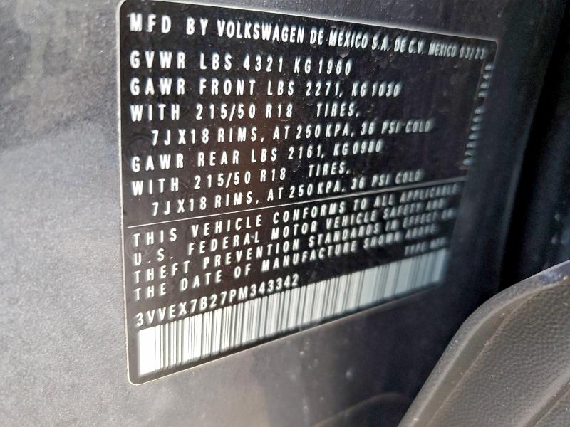 VOLKSWAGEN TAOS SE 2023 VIN 3VVEX7B27PM343342