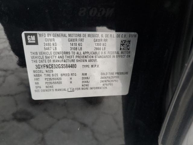 CADILLAC SRX 2016 VIN 3GYFNCE32GS584480