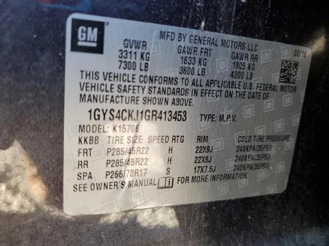 CADILLAC ESCALADE 2016 VIN 1GYS4CKJ1GR413453