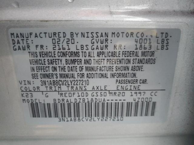 NISSAN SENTRA 2020 VIN 3N1AB8CV2LY227210