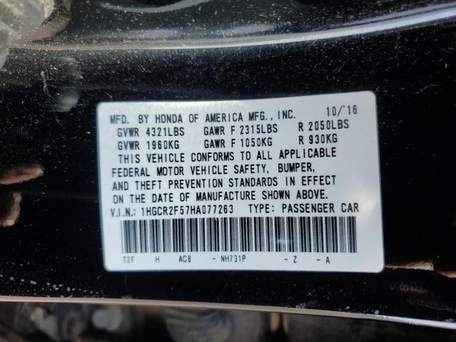 HONDA ACCORD 2017 VIN 1HGCR2F57HA077263