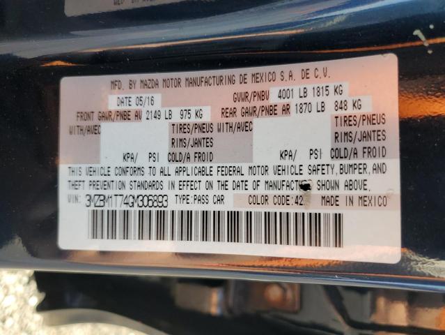 MAZDA 3 2016 VIN 3MZBM1T74GM306893