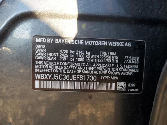 BMW X2 2018 VIN WBXYJ5C36JEF81730