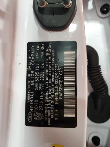 GENESIS G80 2019 VIN KMHGN4JE6KU299227