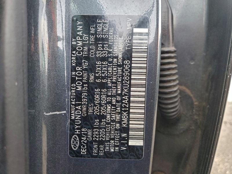 HYUNDAI KONA 2019 VIN KM8K12AA7KU289068