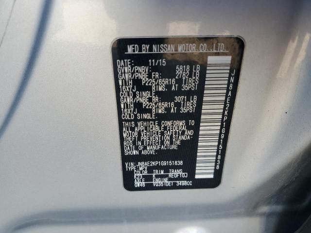 NISSAN QUEST 2016 VIN JN8AE2KP1G9151838