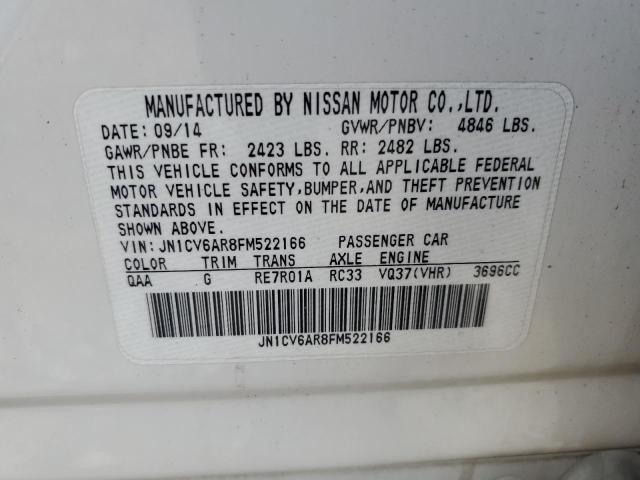 INFINITI Q40 2015 VIN JN1CV6AR8FM522166