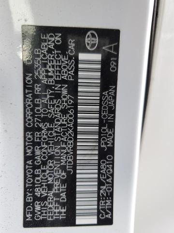 TOYOTA MIRAI 2019 VIN JTDBVRBD2KA006197