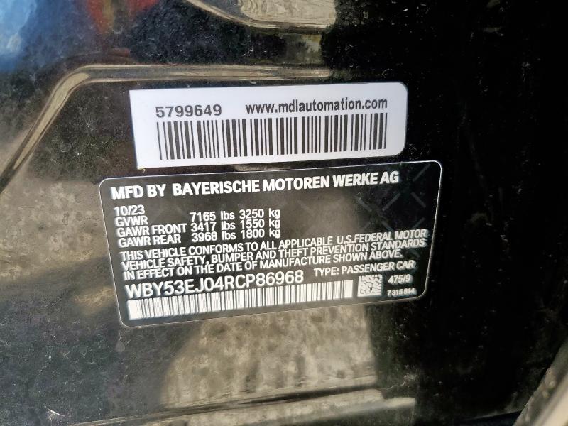 BMW I7 XDRIVE6 2024 VIN WBY53EJ04RCP86968