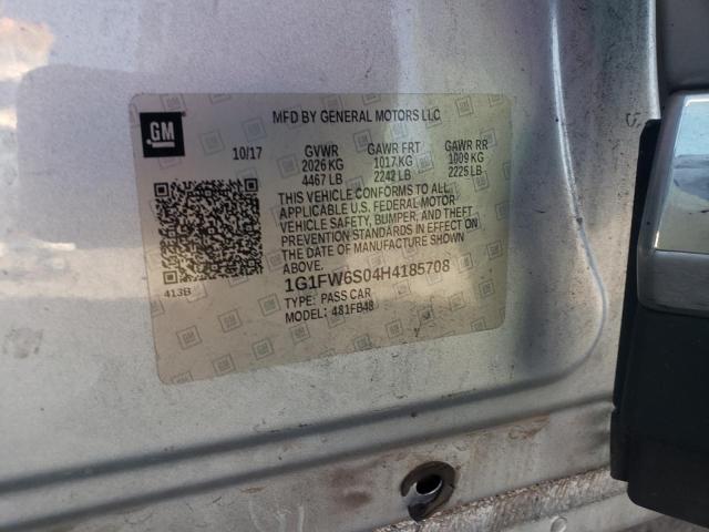 CHEVROLET BOLT 2017 VIN 1G1FW6S04H4185708