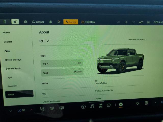 RIVIAN RIT 2022 VIN 7FCTGAAL5NN002788