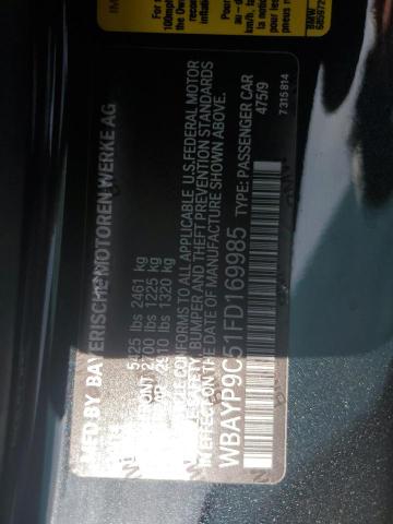 BMW 6 SERIES 2015 VIN WBAYP9C51FD169985