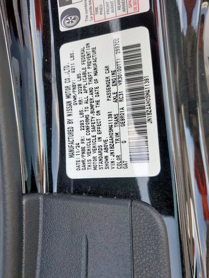 NISSAN Z SPORT 2025 VIN JN1BZ4AH0SM411391