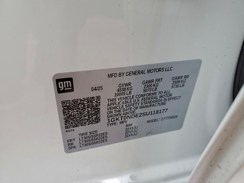 GMC HUMMER SUV 2025 VIN 1GKT0NDE2SU118177