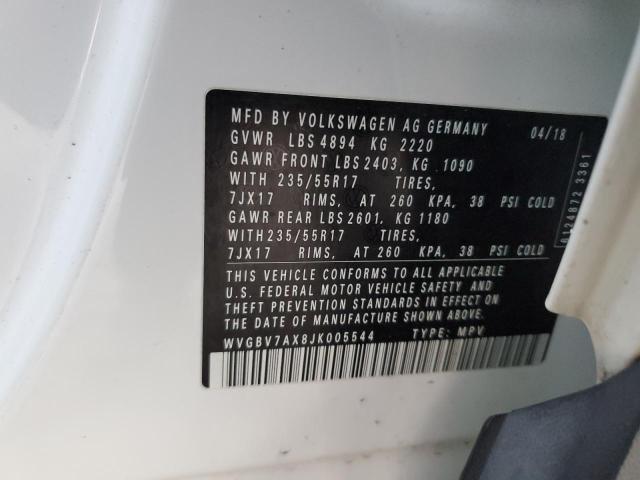 VOLKSWAGEN TIGUAN LIM 2018 VIN WVGBV7AX8JK005544