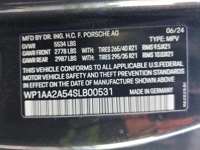 PORSCHE MACAN BASE 2025 VIN WP1AA2A54SLB00531