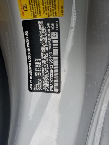 BMW 8 SERIES 2022 VIN WBADZ2C08NCH95190