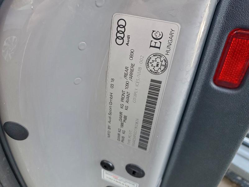 AUDI TT 2018 VIN WUACSAFV2J1902826