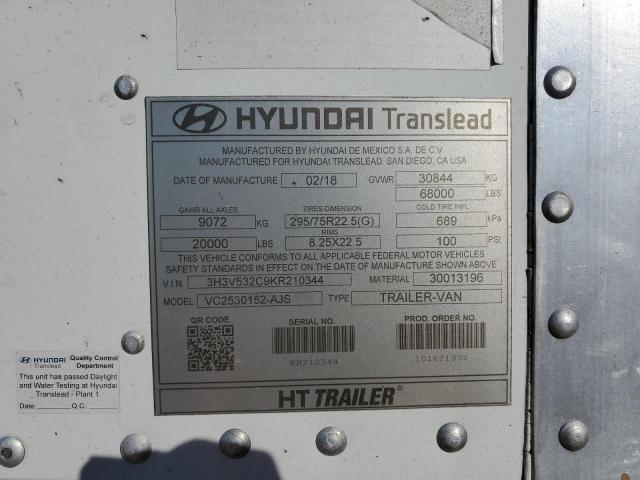 HYUNDAI TRAILER 2019 VIN 3H3V532C9KR210344