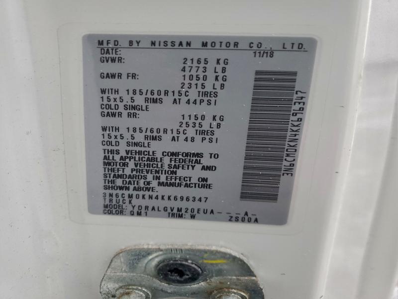 NISSAN NV 2019 VIN 3N6CM0KN4KK696347