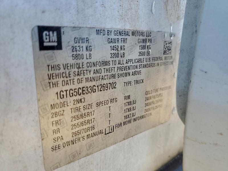GMC CANYON 2016 VIN 1GTG5CE33G1269702