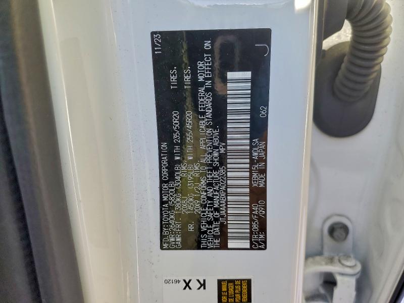 LEXUS RZ 450E 2023 VIN JTJAAAABXPA022385