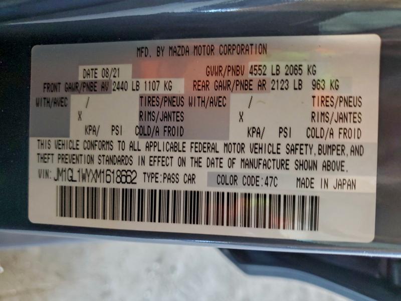 MAZDA 6 2021 VIN JM1GL1WYXM1618662