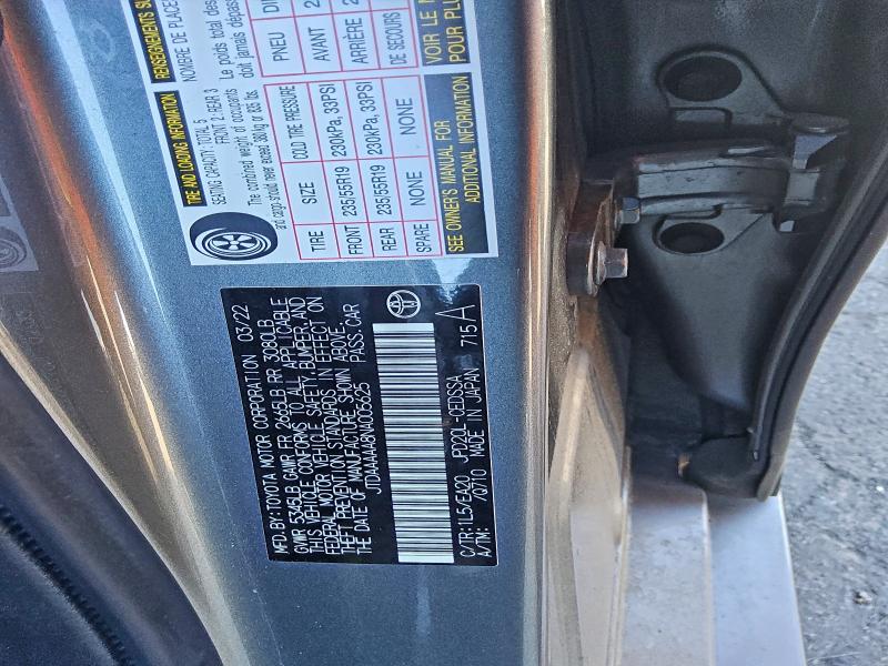 TOYOTA MIRAI LE 2022 VIN JTDAAAAA8NA005625