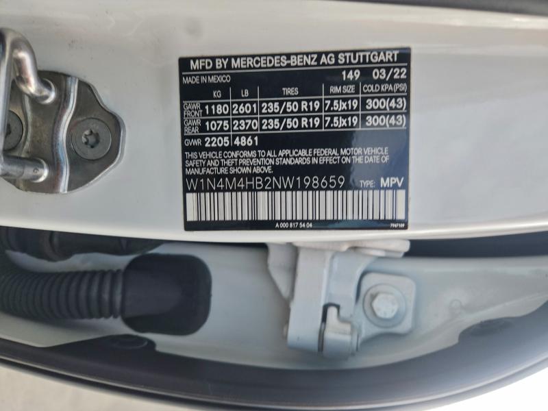 MERCEDES-BENZ GLB-CLASS 2022 VIN W1N4M4HB2NW198659