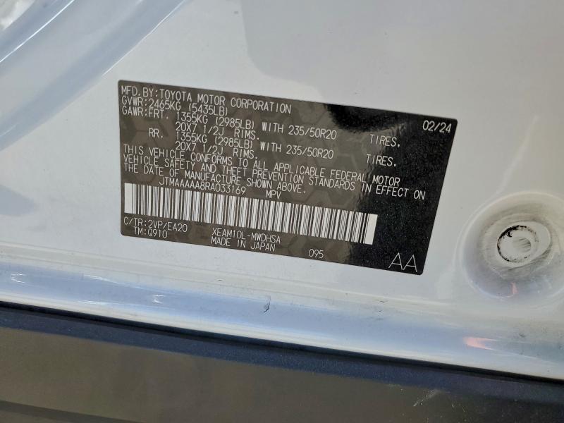 TOYOTA BZ4X XLE 2024 VIN JTMAAAAA8RA033169