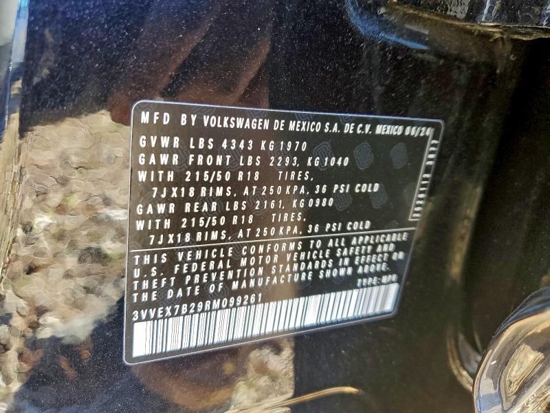 VOLKSWAGEN TAOS SE 2024 VIN 3VVEX7B29RM099261