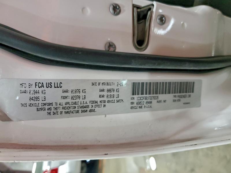 DODGE DART 2015 VIN 1C3CDFBB1FD276535