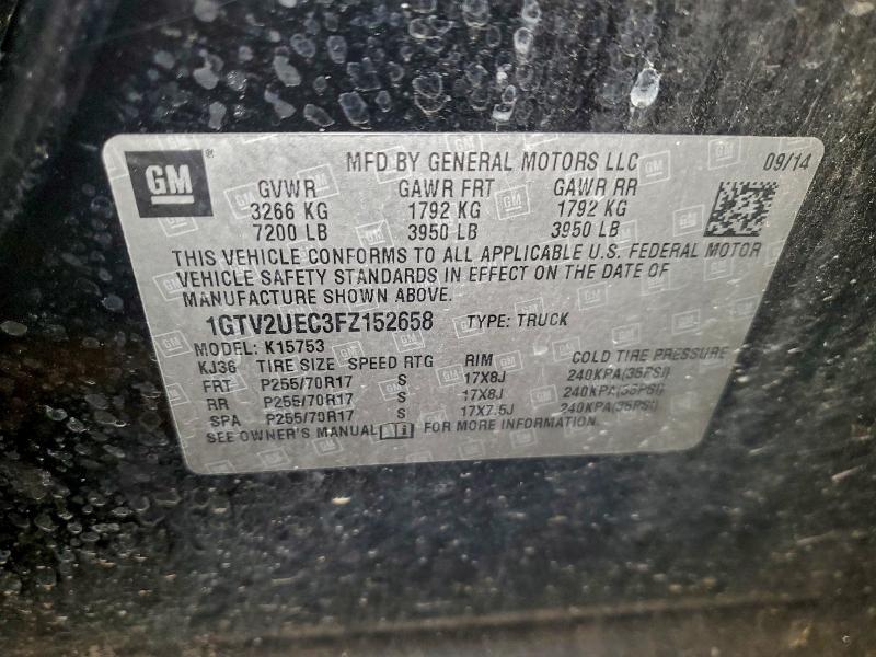 GMC SIERRA 2015 VIN 1GTV2UEC3FZ152658
