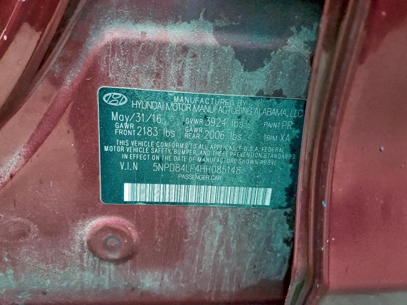 HYUNDAI ELANTRA 2017 VIN 5NPD84LF4HH085148