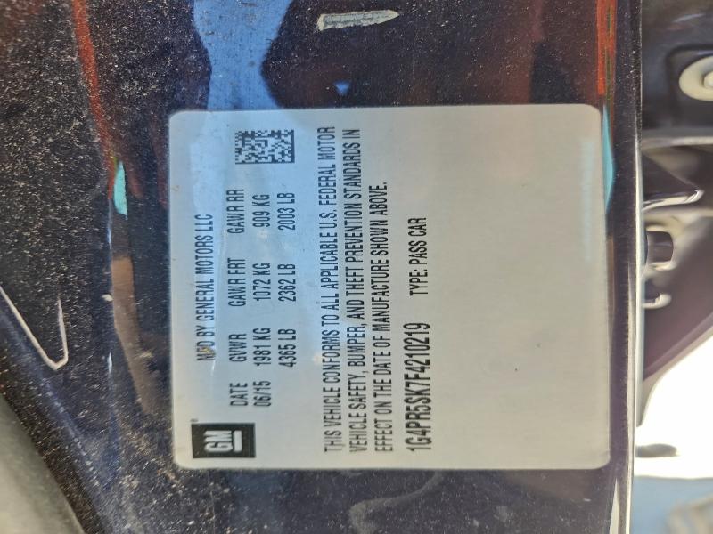 BUICK VERANO 2015 VIN 1G4PR5SK7F4210219