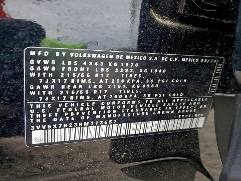 VOLKSWAGEN TAOS S 2024 VIN 3VV5X7B23RM113557