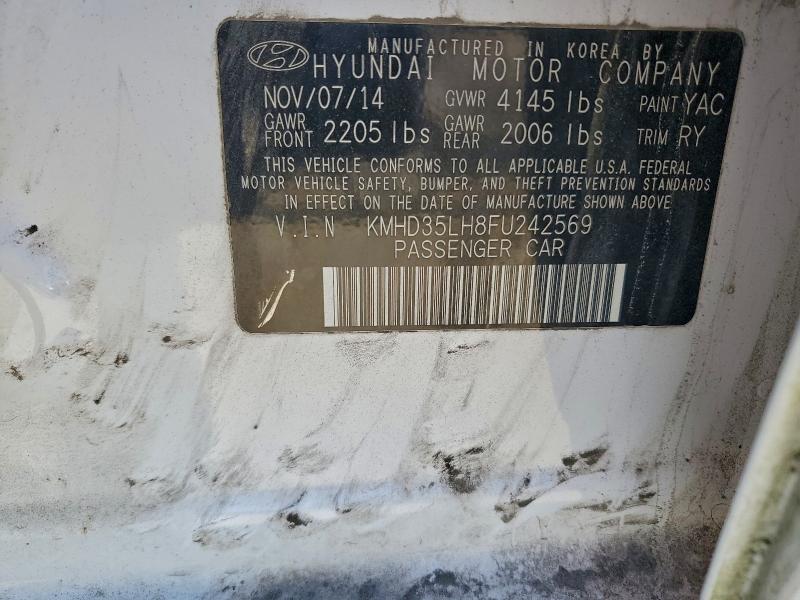 HYUNDAI ELANTRA 2015 VIN KMHD35LH8FU242569