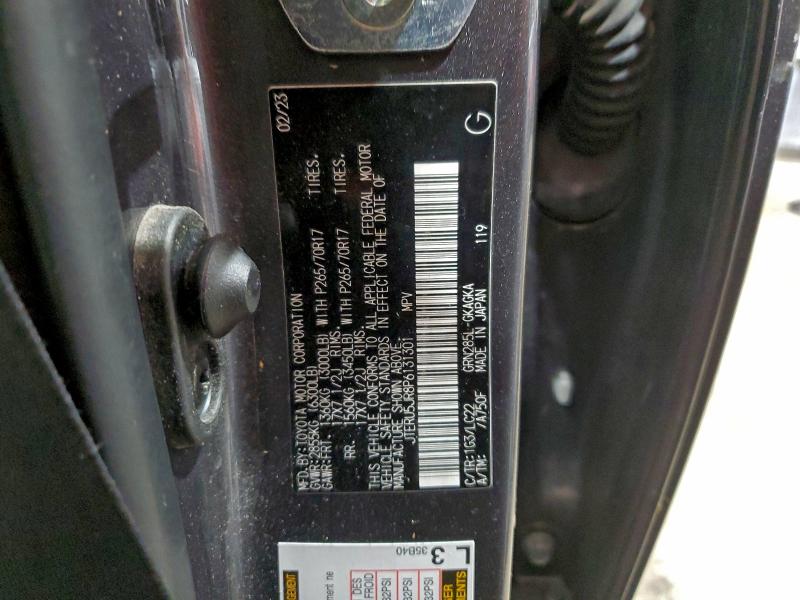 TOYOTA 4RUNNER SE 2023 VIN JTERU5JR8P6131301