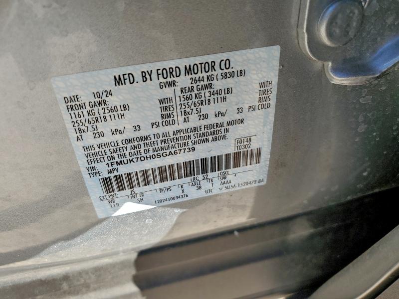 FORD EXPLORER A 2025 VIN 1FMUK7DH0SGA67739