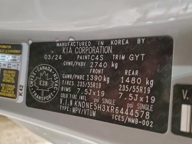 KIA CARNIVAL S 2024 VIN KNDNE5H3XR6444578