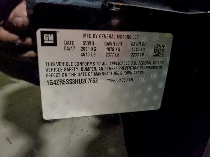 BUICK LACROSSE 2017 VIN 1G4ZR5SS3HU207653