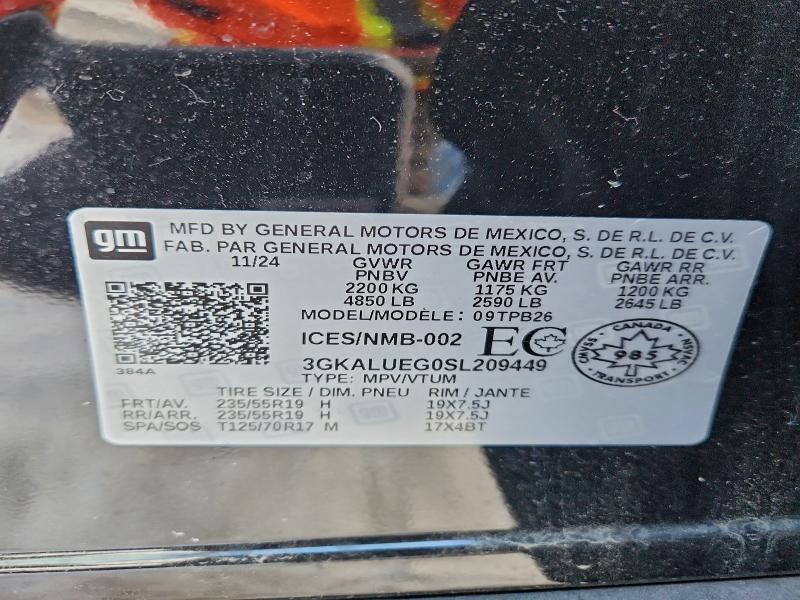 GMC TERRAIN EL 2025 VIN 3GKALUEG0SL209449