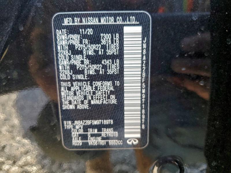 INFINITI QX80 SENSO 2021 VIN JN8AZ2BF5M9718978