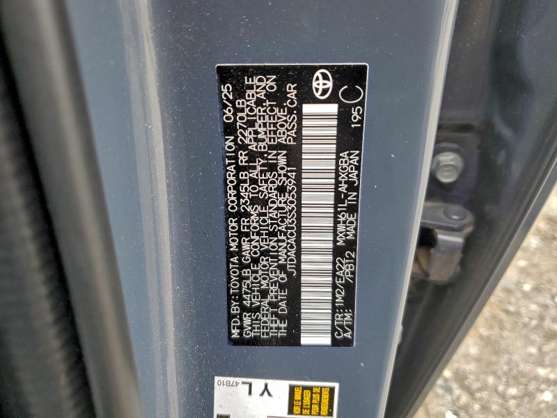 TOYOTA PRIUS SE 2025 VIN JTDACACU3S3053941