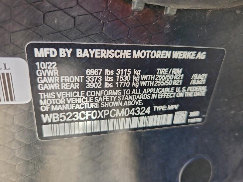 BMW IX XDRIVE5 2023 VIN WB523CF0XPCM04324