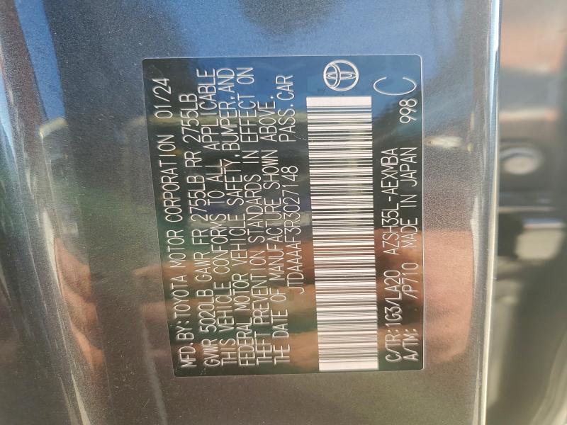 TOYOTA CROWN XLE 2024 VIN JTDAAAAF3R3027148