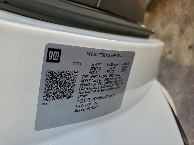 CHEVROLET CORVETTE 2025 VIN 1G1YE2D39S5604603